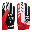 Luvas de ciclismo e motociclismo de competição com fecho de velcro no pulso em vermelho para andar de bicicleta e moto 2