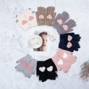 Luvas de inverno femininas com coração 2