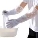 Luvas de látex impermeáveis para lavar louça resistentes ao desgaste com comprimento de cerca de 46 cm luvas de borracha para cozinha limpeza lar 5