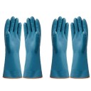 Luvas de limpeza 2 pares impermeáveis fortes luvas de proteção azuis para limpeza lar cozinha casa de banho proteção das mãos 1
