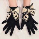 Luvas de malha femininas com toque e laço tamanho universal Luvas de inverno elegantes em poliéster e elastano para mulheres 5