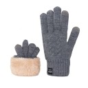 Luvas de malha unissexo com toque Tamanho universal Luvas de inverno quentes com forro de fleece Luvas macias e quentes para uso diário 6