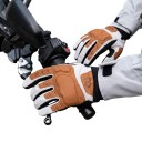 Luvas de moto de verão, respiráveis e à prova de vento, de dedos completos, com função tátil e antiderrapantes, resistentes ao desgaste 4