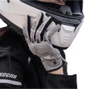 Luvas de moto de verão respiráveis e tácteis com protetor de articulação resistentes a quedas e desgaste para moto e motocross unisex 4