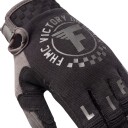 Luvas desportivas de dedos completos para motocross e moto com estampado e polegar reforçado na cor preta com elementos cinzentos para condução 3