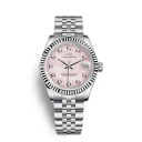 Luxe dameshorloge met stenen op de wijzerplaat Raam met datum Geribbelde lunette Zilveren schakelarmband Waterdicht 5 ATM Voor elke dag 7