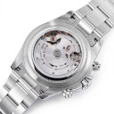 Luxe heren automatische chronograaf horloge met doorzichtig achterdeksel Saffierglas Behuizing 39 mm Roestvrij staal 316L Stalen band 2