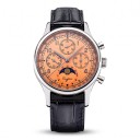 Luxe heren mechanische horloge Chronograaf met maanfases en datum Transparant deksel Behuizing 41 mm Saffierglas Staal 316L Leren band 15
