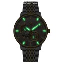Luxe heren mechanische horloge Open wijzerplaat Indexen met stenen Behuizing 42 mm RVS Zilveren armband Waterdicht 30 m 4