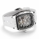 Luxe heren mechanische skeletonhorloge met zichtbaar uurwerk Behuizing tonneau 42 x 53 mm Waterdicht 3 ATM Siliconen band 11