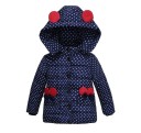 Luxe meisjes winterjas met stippen J917 3