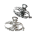Luxuriöse Haarspange Spinne aus Legierung mit Steinen und Anhänger Elegante metallische Haarspange im Gothic-Stil markante Verzierung 2