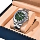 Luxuriöse Herren Automatikuhren mit Gangreserveanzeige Wasserdicht bis 200 m Gehäuse 41 mm Saphirglas Edelstahlarmband 7