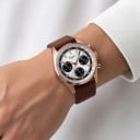 Luxuriöse Herrenmechanikuhren Chronograph mit Handaufzug Lederarmband Gehäuse 38 mm Saphirglas Edelstahl 316L Transparentes Gehäuse 3