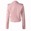 Luxuriöse Kunstlederjacke für Damen – Rosa 1