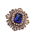 Luxuriöse modische Brosche Mandala mit Edelsteinen und Perlen Elegante ornamentale Form Zinklegierung Auffälliger Schmuck für Kleidung 3