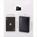 Luxuriöse schwarze Plastikspielkarten mit metallischem Glanz und goldenen und silbernen Symbolen, geeignet für Canasta, Rommé und andere Spiele 4