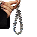 Luxuriöser glitzernder Perlenarmband für das Handgelenk für das Telefon Kurze Anhängerkette für das Handy Universeller Clip für das Handyetui 3