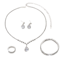 Luxurious Jewellery Set Necklace 41.5+13.5 cm Bracelet Earrings Ring Drop Design Women's Wedding Banquet Evening Jewellery 1