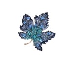 Luxury Crystal Brooch Maple Leaf Coarse Glittering Surface Full-coverage Coloured Stones Elegant Statement Jewellery Accessory 2