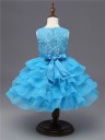 Luxury Girls' Dress - Light Blue 3