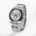 Luxury Men's Automatic Chronograph Watch with Tachymeter Sapphire Glass Water Resistant 50 m Case 39 mm Stainless Steel 316L Steel 8
