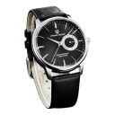 Luxury Men's Watch with Analog Date Water Resistant 100 m Case 40 mm Stainless Steel Genuine Leather Strap For Everyday Use and Formal 5
