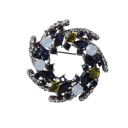 Luxury Stone Brooch in Ring Shape with Colourful Stones Zinc Alloy Elegant Decorative Jewellery for Formal Outfit 1