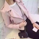 Luxury Women's Biker Style Jacket - Salmon 3