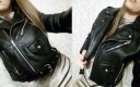 Luxury Women's Faux Leather Jacket - Black 4