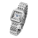 Luxus Damenarmbanduhren mit rechteckigem Gehäuse 24 x 29 mm Römische Ziffern Quarzwerk Edelstahl Gliederarmband Wasserdicht bis 30 m 4