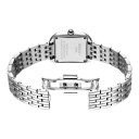 Luxus Damenarmbanduhren mit rechteckigem Gehäuse 24 x 29 mm Römische Ziffern Quarzwerk Edelstahl Gliederarmband Wasserdicht bis 30 m 6