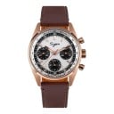 Luxus férfi mechanikus karóra Kronográf kézi felhúzással Bőr szíj 38 mm-es tok Zafír üveg Rozsdamentes acél 316L Átlátszó hátlap 13