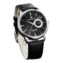 Luxus Herrenarmbanduhr mit Datumsanzeige Wasserdicht bis 100 m Gehäuse 40 mm Edelstahl Armband aus echtem Leder Für jeden Tag 5