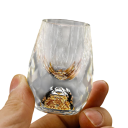 Luxus kristály üvegpohár 15 ml 3 x 6 x 2,5 cm Gyémántcsiszolás Arany dekoráció 24K fólia Ajándék pohár alkoholhoz 1