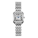 Luxus női karóra négyzet alakú tok 24 x 29 mm Római számok Quartz szerkezet Rozsdamentes acél Láncos karkötő Vízálló 30 m 14