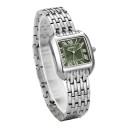 Luxus női karóra négyzet alakú tok 24 x 29 mm Római számok Quartz szerkezet Rozsdamentes acél Láncos karkötő Vízálló 30 m 2