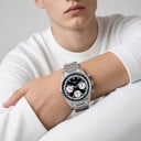 Luxuslaiset miesten mekaaniset kellot Chronografi käsinvetoinen läpinäkyvä kansi Kotelo 38 mm Safiirilasi Ruostumaton teräs 316L Teräksinen ranneke 4