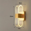 Luxusná nástenná lampa Priehľadné oválne tienidlo 22 x 7 x 8 cm Tri odtiene svetla Zlatá Dekoratívne osvetlenie do moderného interiéru 5