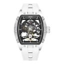 Luxusné pánske mechanické hodinky Skeleton s viditeľným strojčekom Pouzdro tonneau 42 x 53 mm Vodotesné 3 ATM Silikónový remienok 9