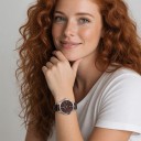 Luxusné štýlové dámske hodinky s dátumom Pouzdro 38 mm Hrúbka 8,5 mm Quartz strojček Nerezová oceľ Kožený remienok Vodotesné 3 ATM 10