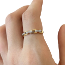 Luxusní dámský prstýnek 0,4 cm Moderní řetězový design Osázený dekoračními kamínky Elegantní šperk pro každodenní nošení i slavnostní 3