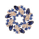 Luxusos díszes bross 40 x 40 mm Gyűrű formájú levelek Cinkötvözet kövekkel Elegáns dekoratív kiegészítő luxus ékszer 2