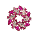 Luxusos díszes bross 40 x 40 mm Gyűrű formájú levelek Cinkötvözet kövekkel Elegáns dekoratív kiegészítő luxus ékszer 6