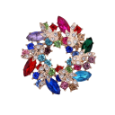 Luxusos díszes bross 40 x 40 mm Gyűrű formájú levelek Cinkötvözet kövekkel Elegáns dekoratív kiegészítő luxus ékszer 8