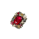 Luxusos divatos brooch téglalap alakú Drágakő gyöngyökkel és kövekkel Elegáns geometrikus dizájn Cinkötvözet 1