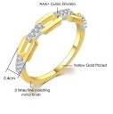 Luxusos női gyűrű 0,4 cm Modern, láncos dizájn Díszített dekoratív kövekkel Elegáns ékszer mindennapi viseletre és ünnepi alkalmakra 1