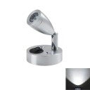Luz de lectura interior LED 12V 6000K, lámpara de pared y techo giratoria para caravana, hogar y autocaravana con interruptor 2