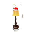 Luz de noite LED lâmpada de mesa a pilhas 18 x 5 cm Lâmpada decorativa com motivo de pudim com bolacha e cereja Para o quarto de dormir quarto de criança 2