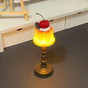 Luz de noite LED lâmpada de mesa a pilhas 18 x 5 cm Lâmpada decorativa com motivo de pudim com bolacha e cereja Para o quarto de dormir quarto 3